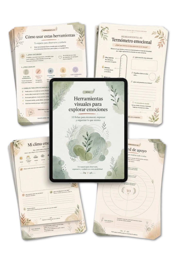 Mockup de Herramientas visuales para explorar emociones