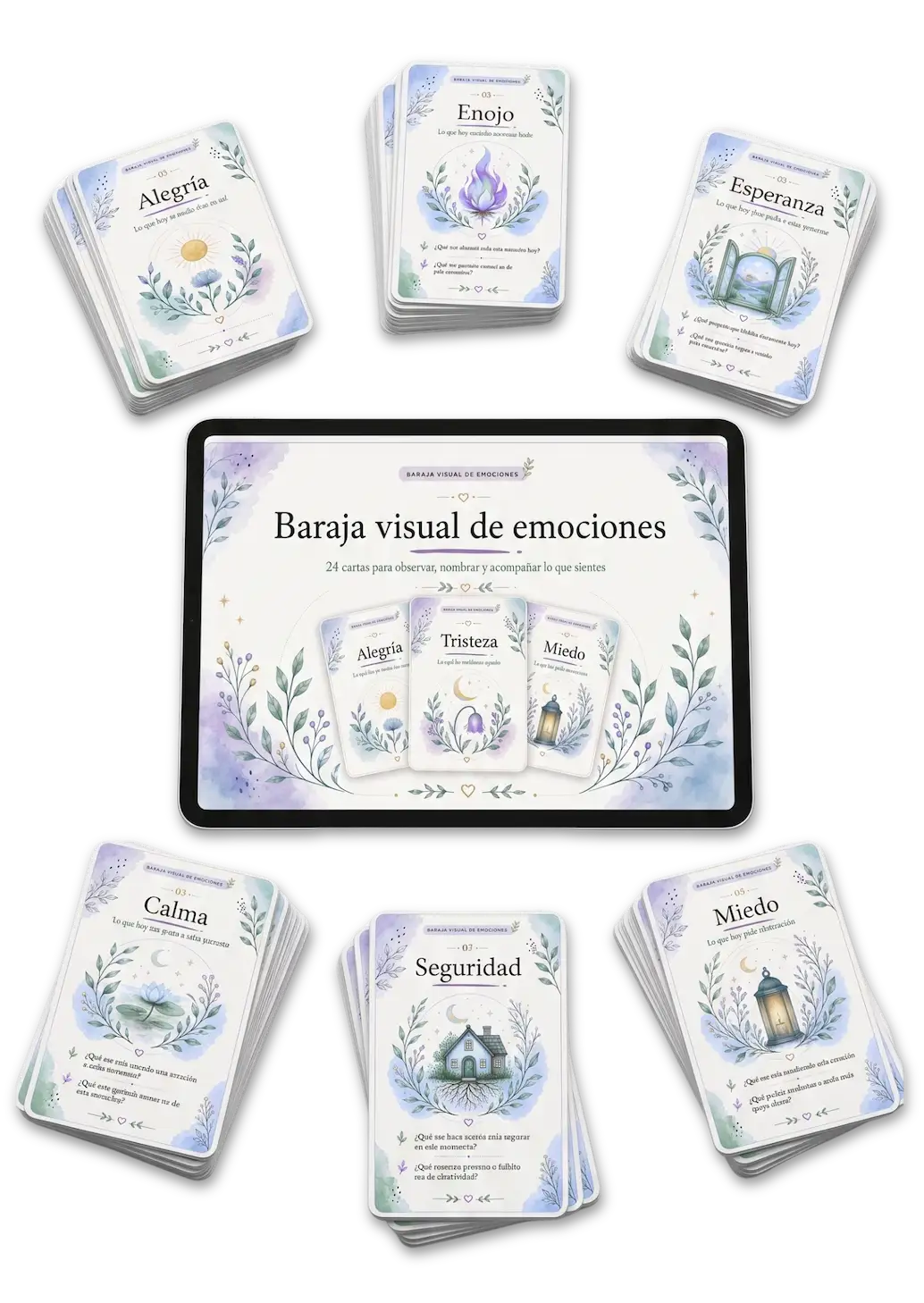 Mockup de Baraja visual de emociones